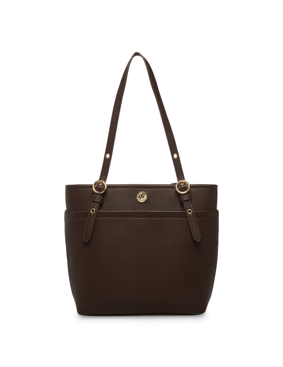 chocolate Anne Klein Pocket Tote Bags | NZEGJ57257