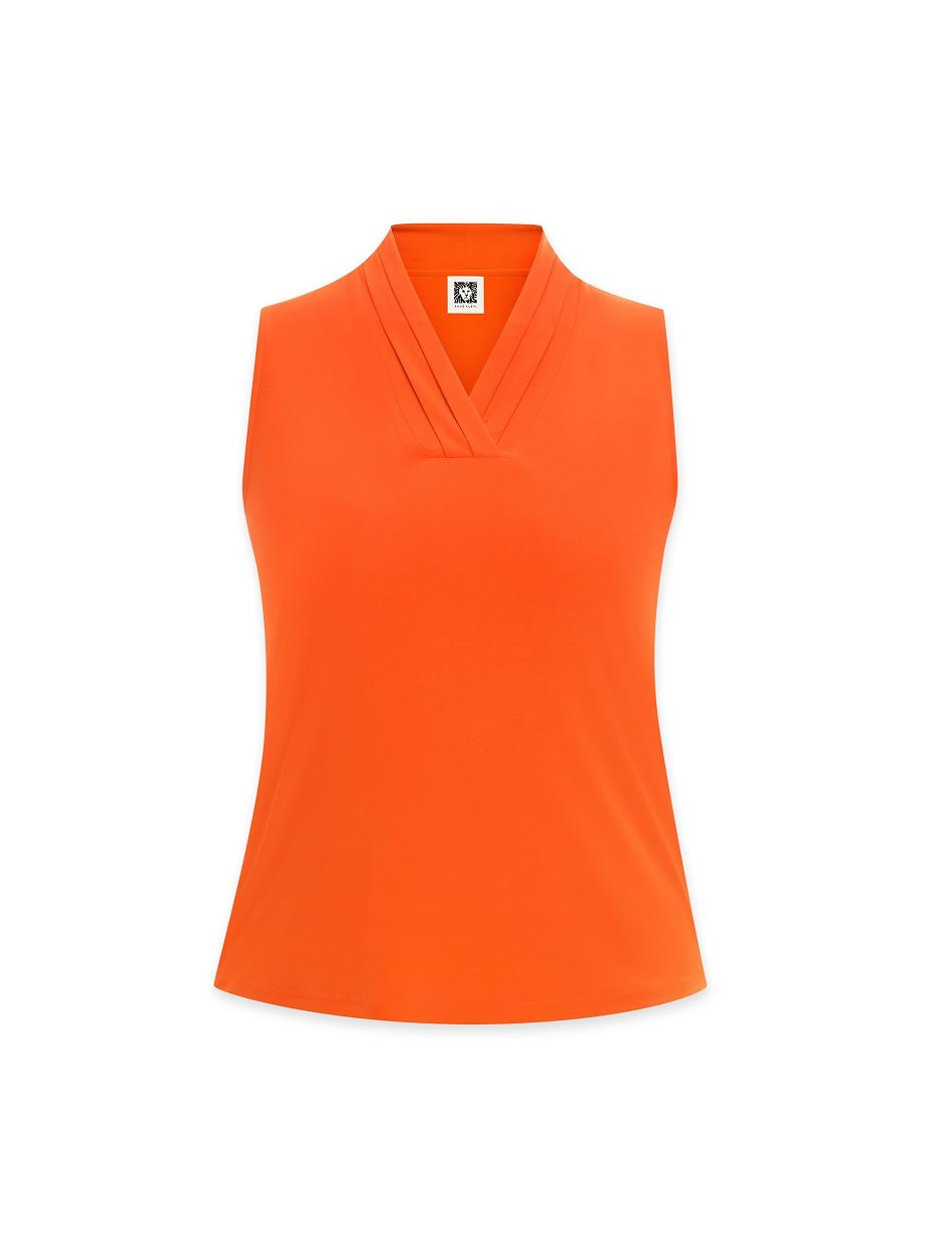 orange Anne Klein Triple Pleat Top- Clearance Plus Size | NZJBT62836