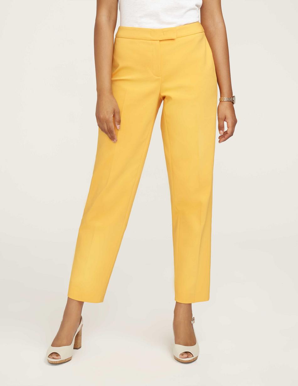 yellow Anne Klein Cotton Double Weave Bowie Pant- Clearance Bottoms | NZICD57169